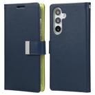 For Samsung Galaxy S25 5G GOOSPERY RICH DIARY Crazy Horse Texture Leather Phone Case(Blue) - 1