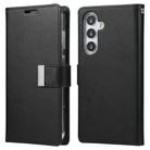 For Samsung Galaxy S25 5G GOOSPERY RICH DIARY Crazy Horse Texture Leather Phone Case(Black) - 1