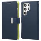 For Samsung Galaxy S25 Ultra 5G GOOSPERY RICH DIARY Crazy Horse Texture Leather Phone Case(Blue) - 1