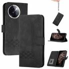 For vivo Y200i Cubic Skin Feel Flip Leather Phone Case(Black) - 1