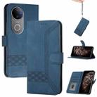 For vivo V50 Cubic Skin Feel Flip Leather Phone Case(Blue) - 1
