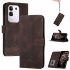 For vivo Y29 4G Cubic Skin Feel Flip Leather Phone Case(Brown) - 1