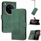 For vivo X200 Ultra Cubic Skin Feel Flip Leather Phone Case(Green) - 1