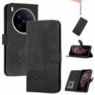 For vivo X200 Ultra Cubic Skin Feel Flip Leather Phone Case(Black) - 1