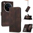 For vivo X200 Ultra Cubic Skin Feel Flip Leather Phone Case(Brown) - 1