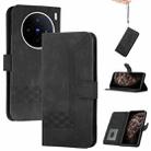For vivo X200s Cubic Skin Feel Flip Leather Phone Case(Black) - 1