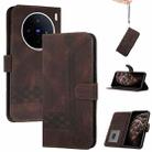 For vivo X200s Cubic Skin Feel Flip Leather Phone Case(Brown) - 1