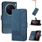 For vivo X200 Pro Cubic Skin Feel Flip Leather Phone Case(Blue) - 1