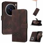 For vivo X200 Pro Cubic Skin Feel Flip Leather Phone Case(Brown) - 1