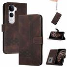 For vivo Y400 Pro 5G Cubic Skin Feel Flip Leather Phone Case(Brown) - 1