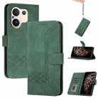For vivo V60 5G Global Cubic Skin Feel Flip Leather Phone Case(Green) - 1