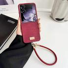 For Xiaomi Mix Flip Crocodile Texture TPU Phone Case With Strap(Red) - 3