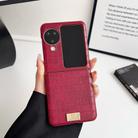 For OPPO Find N3 Flip Crocodile Texture TPU Phone Case With Strap(Red) - 3