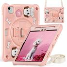For iPad Air 11 2025 / 2024 / Pro 11 2022 Dog Rotation Kickstand Silicone Hybrid PC Tablet Case(Pink) - 2