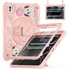 For iPad Pro 11 2024 Dog Rotation Kickstand Silicone Hybrid PC Tablet Case(Pink) - 2