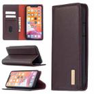 For iPhone 11 Pro Max 2 in 1 Detachable Magnetic Horizontal Flip Genuine Leather Case with Holder & Card Slots & Wallet(Dark Brown) - 1