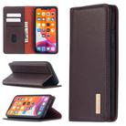 For iPhone 11 2 in 1 Detachable Magnetic Horizontal Flip Genuine Leather Case with Holder & Card Slots & Wallet(Dark Brown) - 1