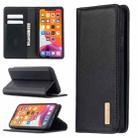 For iPhone 11 2 in 1 Detachable Magnetic Horizontal Flip Genuine Leather Case with Holder & Card Slots & Wallet(Black) - 1