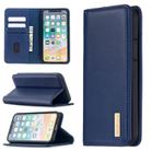 For iPhone XS / X 2 in 1 Detachable Magnetic Horizontal Flip Genuine Leather Case with Holder & Card Slots & Wallet(Blue) - 1