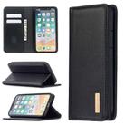 For iPhone XS / X 2 in 1 Detachable Magnetic Horizontal Flip Genuine Leather Case with Holder & Card Slots & Wallet(Black) - 1