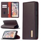 For iPhone XS Max 2 in 1 Detachable Magnetic Horizontal Flip Genuine Leather Case with Holder & Card Slots & Wallet(Dark Brown) - 1