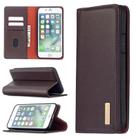 For iPhone 8 Plus / 7 Plus 2 in 1 Detachable Magnetic Horizontal Flip Genuine Leather Case with Holder & Card Slots & Wallet(Dark Brown) - 1