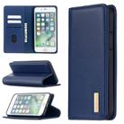 For iPhone 8 Plus / 7 Plus 2 in 1 Detachable Magnetic Horizontal Flip Genuine Leather Case with Holder & Card Slots & Wallet(Blue) - 1