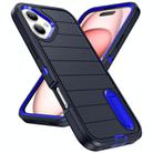 For iPhone 16 Defender Gen2 Rugged PC + Silicone Phone Case with Holder(Dark Blue) - 2