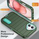 For iPhone 16 Defender Gen2 Rugged PC + Silicone Phone Case with Holder(Dark Green+Cyan) - 3