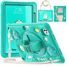 For iPad Pro 11 2024 Dragon Rotation Kickstand Silicone Hybrid PC Tablet Case(Green) - 1