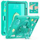 For iPad Pro 11 2024 Dragon Rotation Kickstand Silicone Hybrid PC Tablet Case(Green) - 2