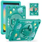 For iPad 10.2 2021 / 2020 / 2019 Dragon Rotation Kickstand Silicone Hybrid PC Tablet Case(Green) - 2