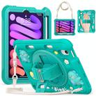 For iPad mini 2024 / mini 6 Dragon Rotation Kickstand Silicone Hybrid PC Tablet Case(Green) - 1