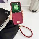 For Honor Magic V Flip Crocodile Texture TPU Phone Case With Strap(Red) - 2