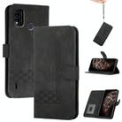 For Itel A48 Cubic Skin Feel Flip Leather Phone Case(Black) - 1