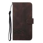 For Itel S25 Ultra Cubic Skin Feel Flip Leather Phone Case(Brown) - 3
