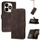 For Itel P65C Cubic Skin Feel Flip Leather Phone Case(Brown) - 1