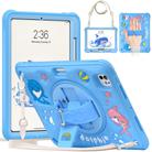 For iPad Pro 11 2024 Dolphin Rotation Kickstand Silicone Hybrid PC Tablet Case(Blue) - 1