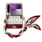 Huawei Pura X Luck Flower Pattern TPU Phone Case With Strap(Red) - 1