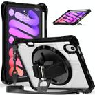 For iPad mini 2024 / mini 6 Rotation Grip Holder TPU Hybrid Clear PC Tablet Case(Black) - 1