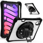 For iPad mini 2024 / mini 6 Rotation Grip Holder TPU Hybrid Clear PC Tablet Case(Black) - 2