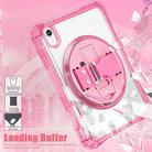For iPad mini 2024 / mini 6 Rotation Grip Holder TPU Hybrid Clear PC Tablet Case(Red Rose) - 3