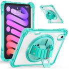 For iPad mini 2024 / mini 6 Rotation Grip Holder TPU Hybrid Clear PC Tablet Case(Light Green) - 2