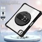 For iPad Pro 13 2024 Rotation Grip Holder TPU Hybrid Clear PC Tablet Case(Black) - 3