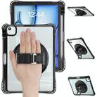 For iPad Air 13 2024 / 2025 Rotation Grip Holder TPU Hybrid Clear PC Tablet Case(Black) - 2