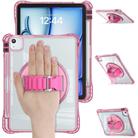 For iPad Air 13 2024 / 2025 Rotation Grip Holder TPU Hybrid Clear PC Tablet Case(Red Rose) - 2
