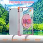 For iPad Air 13 2024 / 2025 Rotation Grip Holder TPU Hybrid Clear PC Tablet Case(Red Rose) - 3