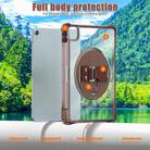 For iPad Air 13 2024 / 2025 Rotation Grip Holder TPU Hybrid Clear PC Tablet Case(Chocolate) - 3