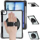 For iPad Air 11 2025 / 2024 / Pro 11 2022 Rotation Grip Holder TPU Hybrid Clear PC Tablet Case(Black) - 2