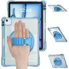For iPad Air 11 2025 / 2024 / Pro 11 2022 Rotation Grip Holder TPU Hybrid Clear PC Tablet Case(Light Blue) - 2